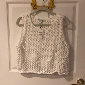 NEW EXPRESS White sweater crop top